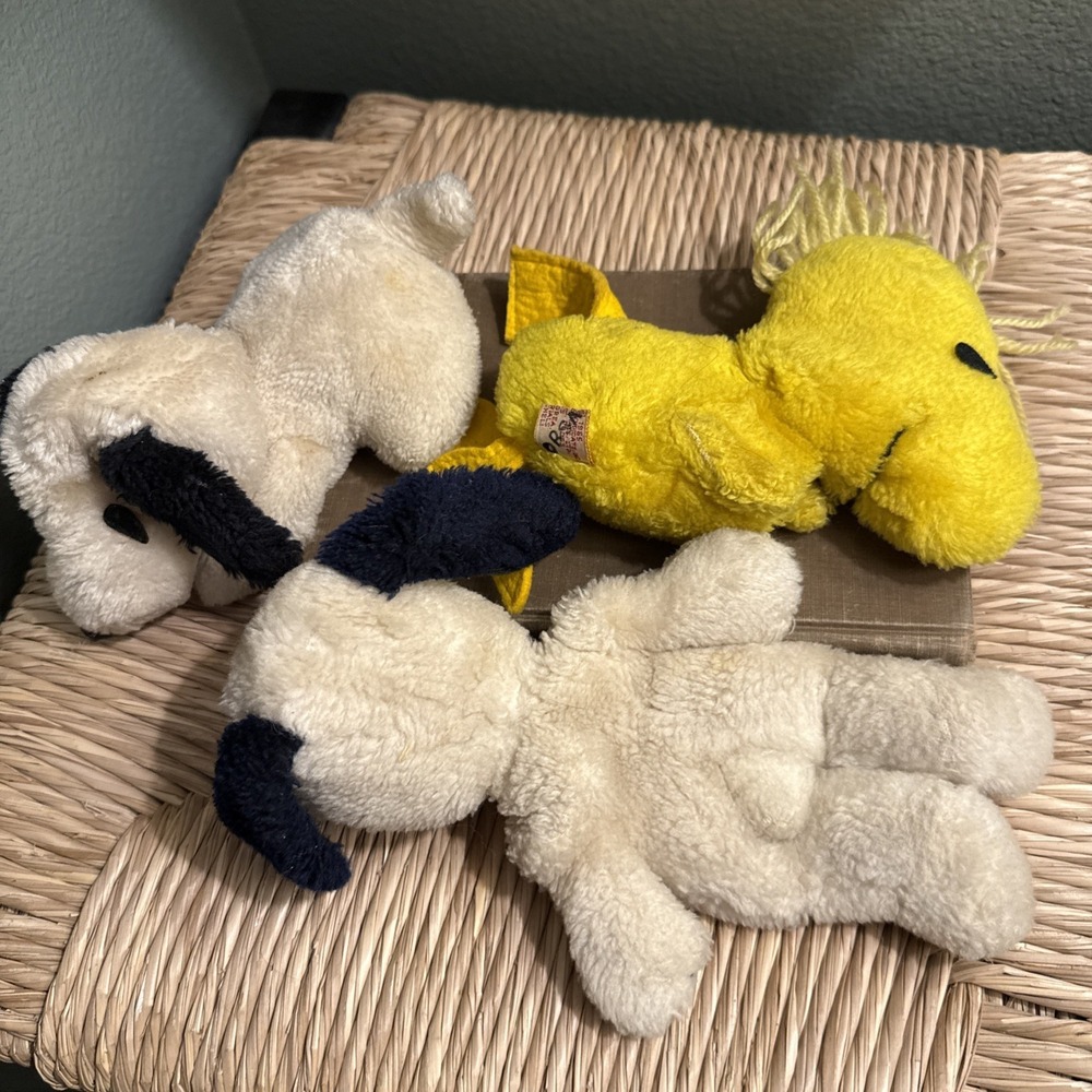 Vintage Peanuts Snoopy Woodstock Plush Lot of 3 Stuffed Animals Charlie Brown - Picture 9 of 9